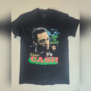 Johnny Cash Mens T-Shirt Small Man In Black Retro Inspired Country Music Tee NEW